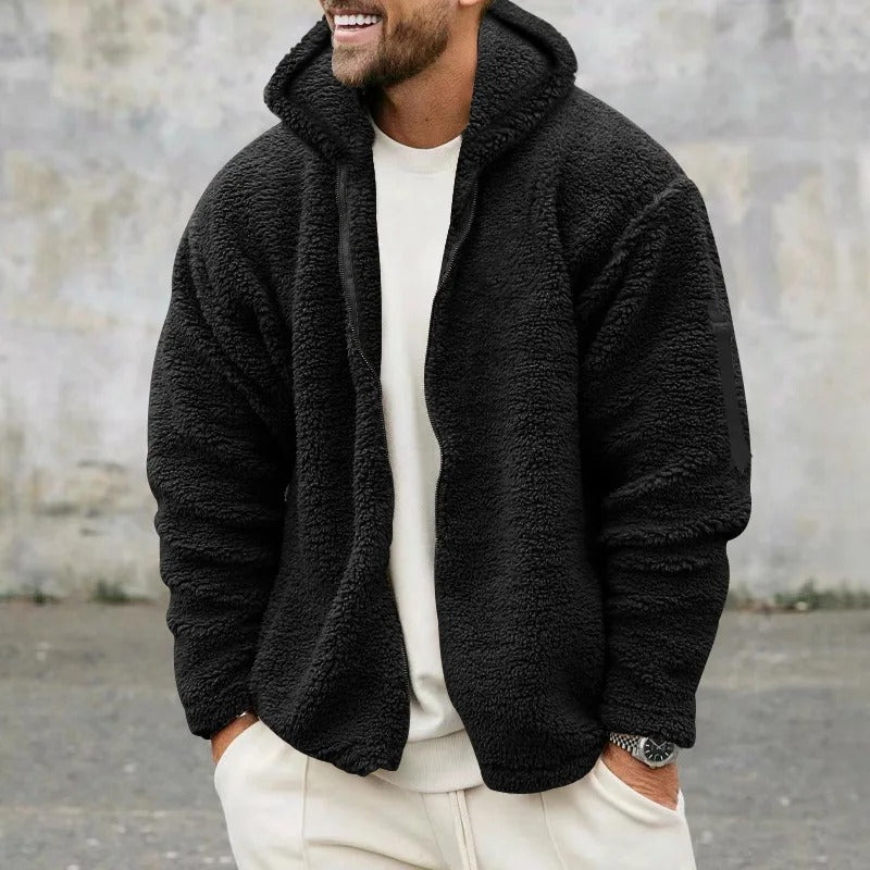 Doppelseitige Herren-Fleecejacke