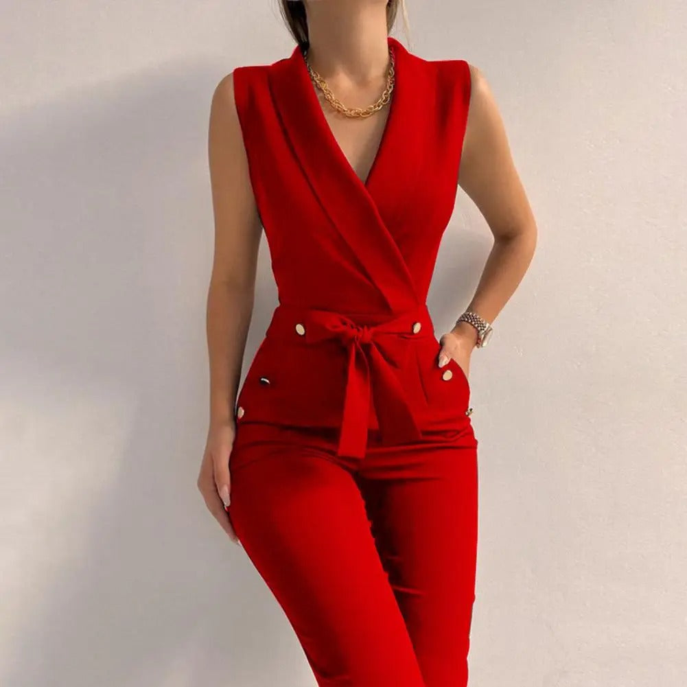 Lässiger Damen-Overall mit V-Ausschnitt