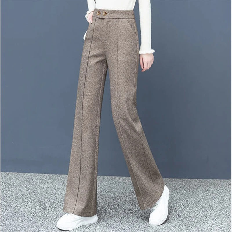 Damenhose aus Wollmischung, gerade geschnitten