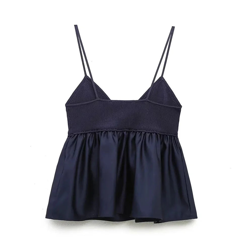Geplissierte Kielbluse für Damen mit V-Ausschnitt
