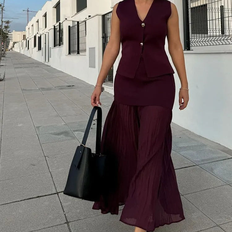 Damen Midirock mit Falten und seitlichem Reißverschluss