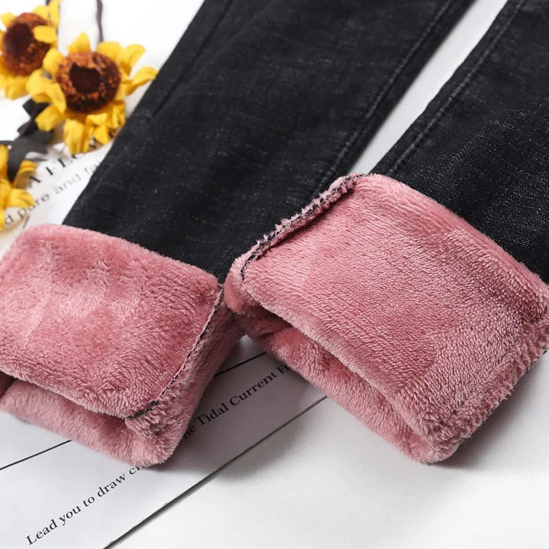 Retro Thermo Skinny Jeans für Frauen