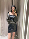 Vintage Leder Damenjacke