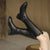 Damen Leder Kniestiefel