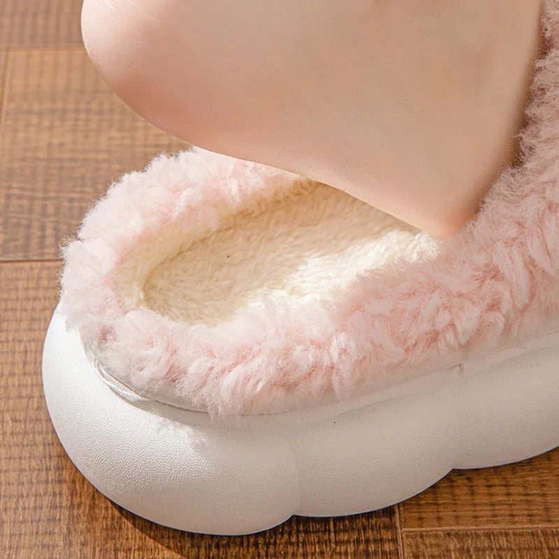 Warme Pelzpantoffeln für Frauen