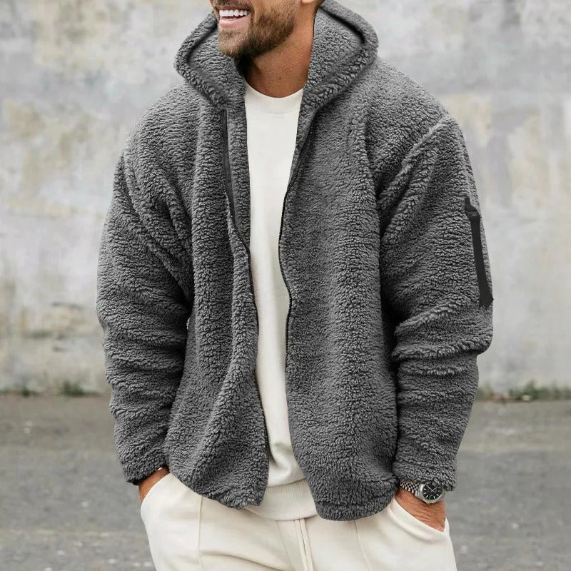 Doppelseitige Herren-Fleecejacke