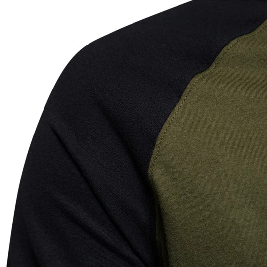 Langärmeliges Patchwork-T-Shirt für Männer