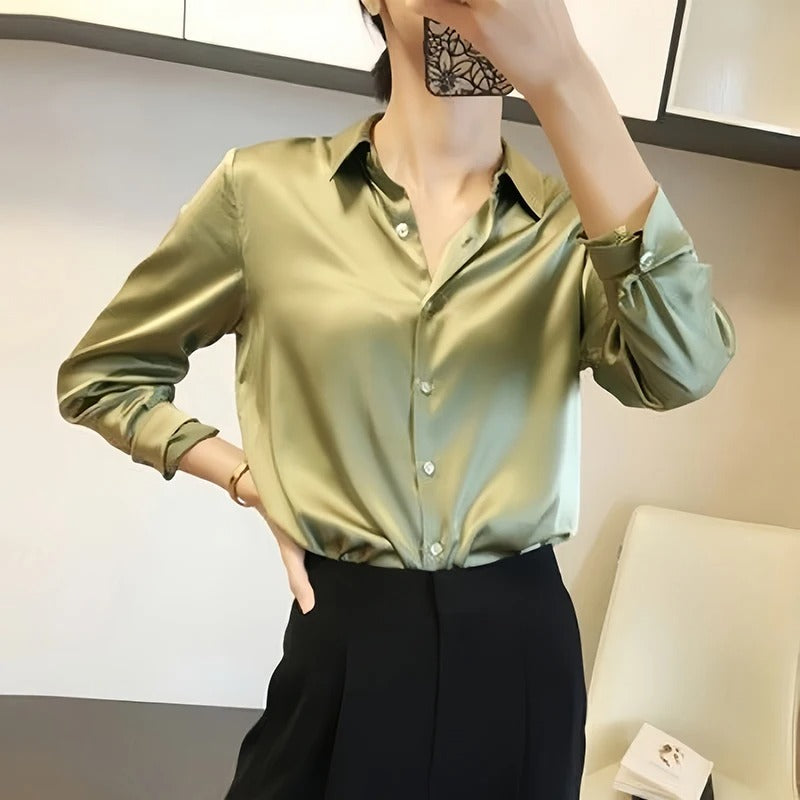 Seidenbluse mit Knopfleiste für Damen