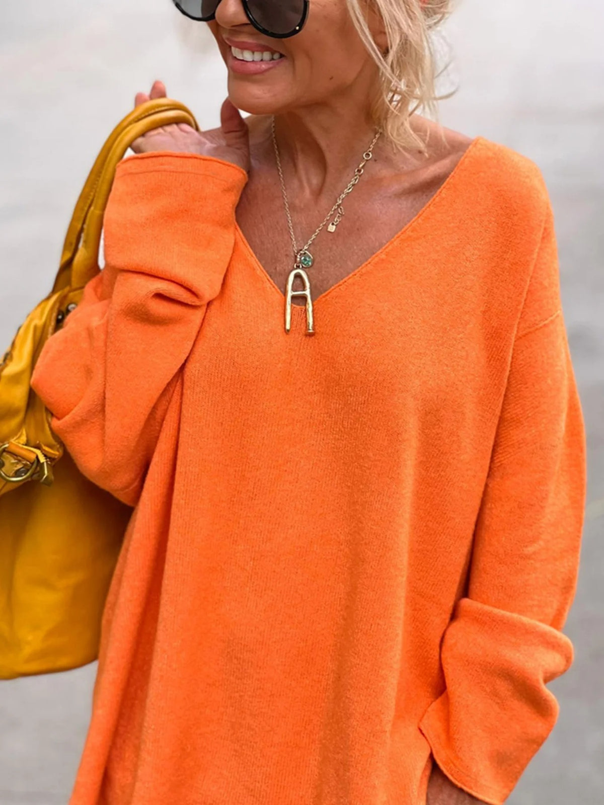 Strickpullover mit V-Ausschnitt für Damen