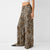 Vintage Leopardenmuster Weite Hose