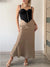 Schmal geschnittenes Damenkleid aus Satin mit Kordelzug