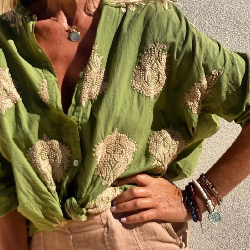 Damenbluse Elegante Baumwoll-Polyester-Mischung für Festliche Anlässe 4