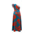 Ein-Schulter-Maxikleid mit tropischem Print