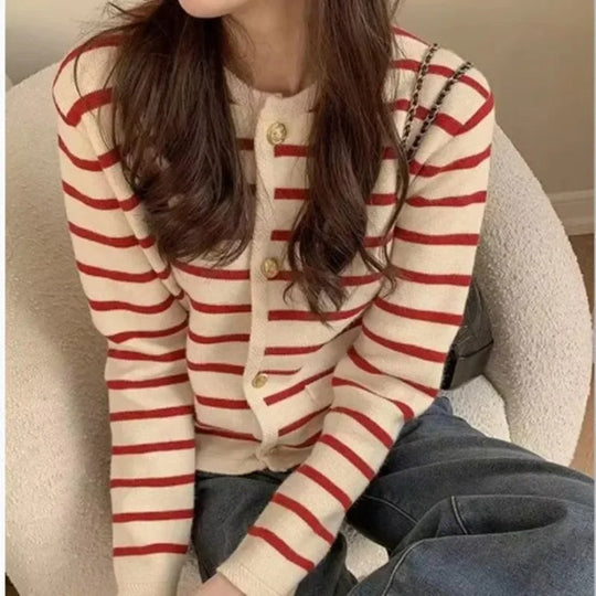 Strickjacke mit Streifen für Damen