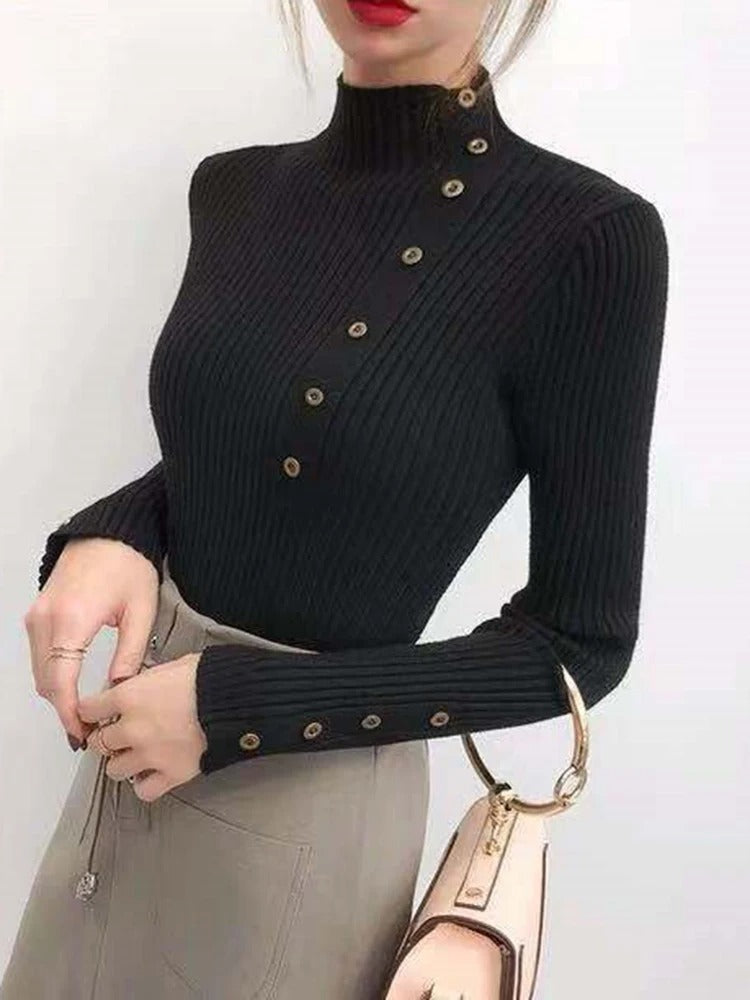 Rollkragenpullover mit langen Ärmeln für Damen