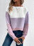 Dreifarbiger Patchwork-Pullover für Frauen