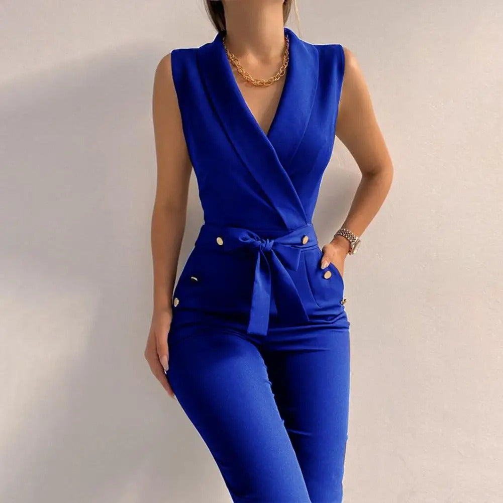 Lässiger Damen-Overall mit V-Ausschnitt