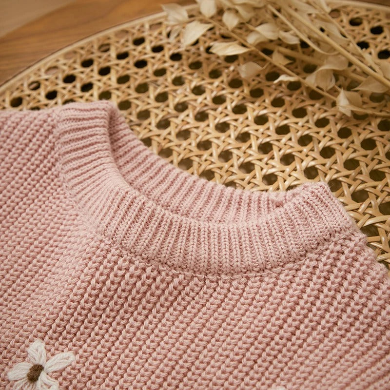 Blumenstrickpullover für Kinder