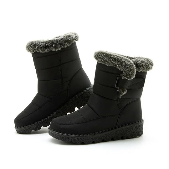 Warme Baumwollpelz-Stiefeletten für Frauen