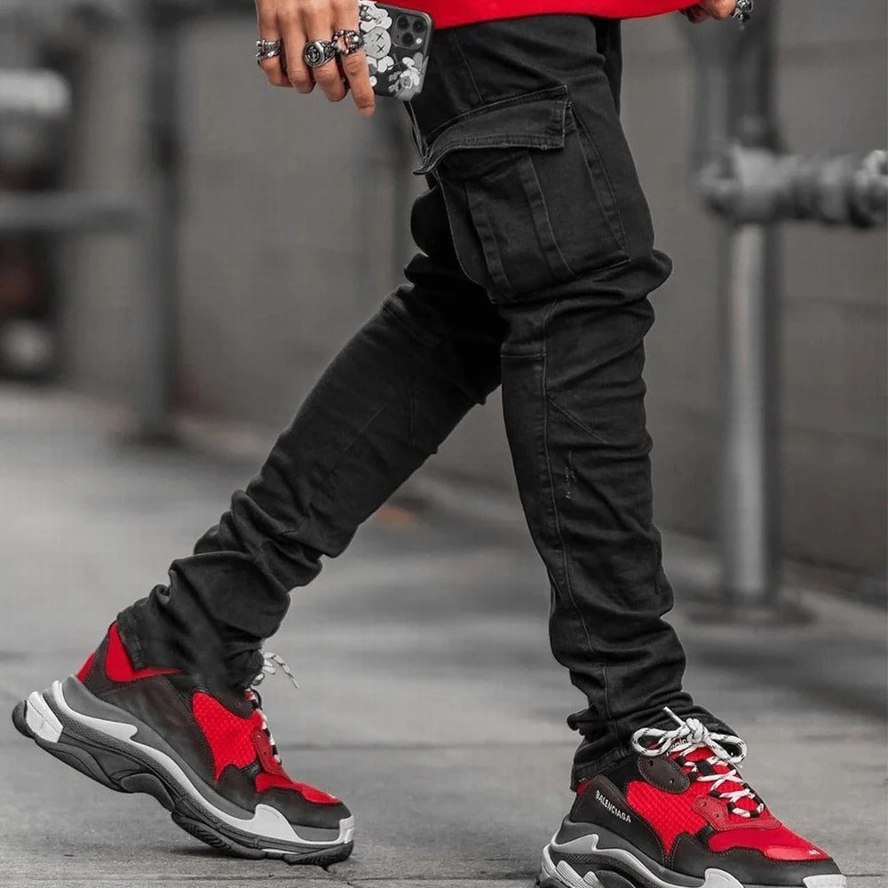Elastische Mehrtaschenjeans für Männer