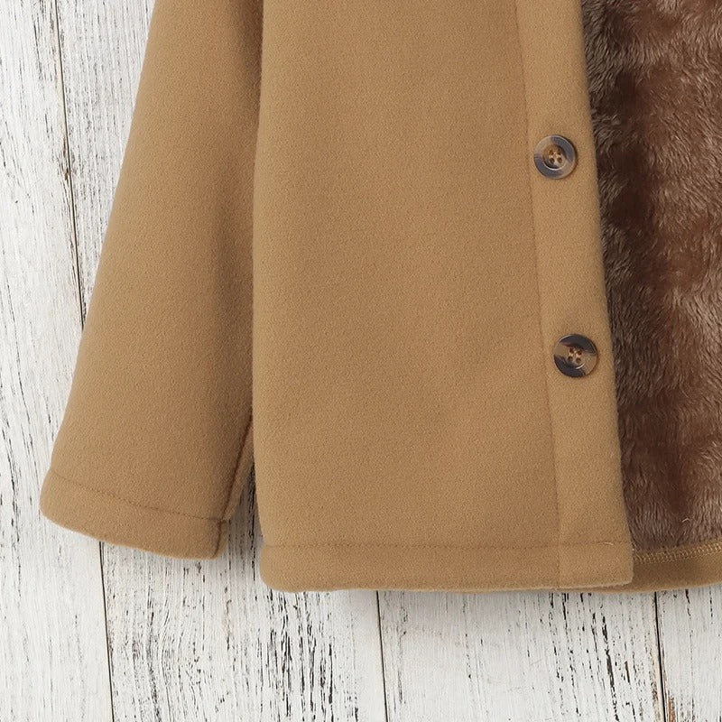 Dicker Fleece-Wintermantel für Mädchen