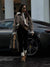 Lederjacke mit Revers für Frauen