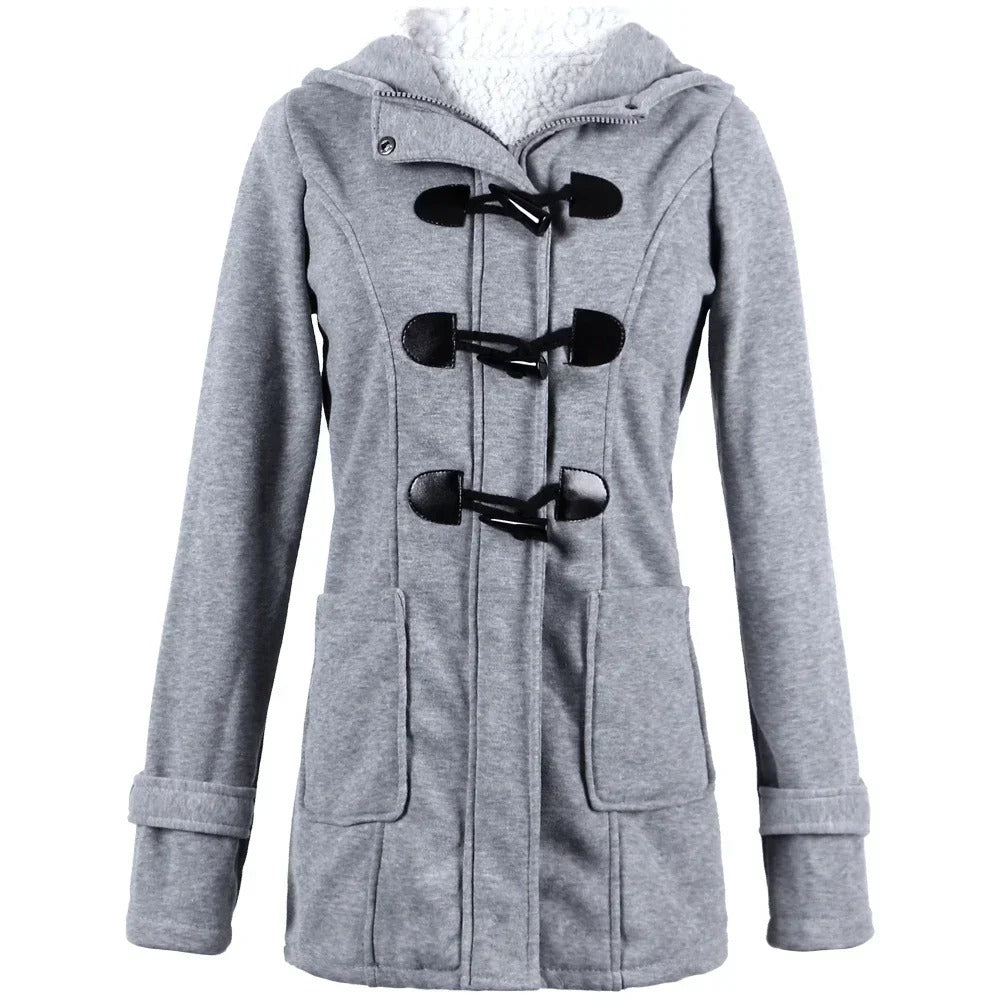 Lässiger Winter-Knopf-Hoodie für Frauen