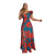 Ein-Schulter-Maxikleid mit tropischem Print