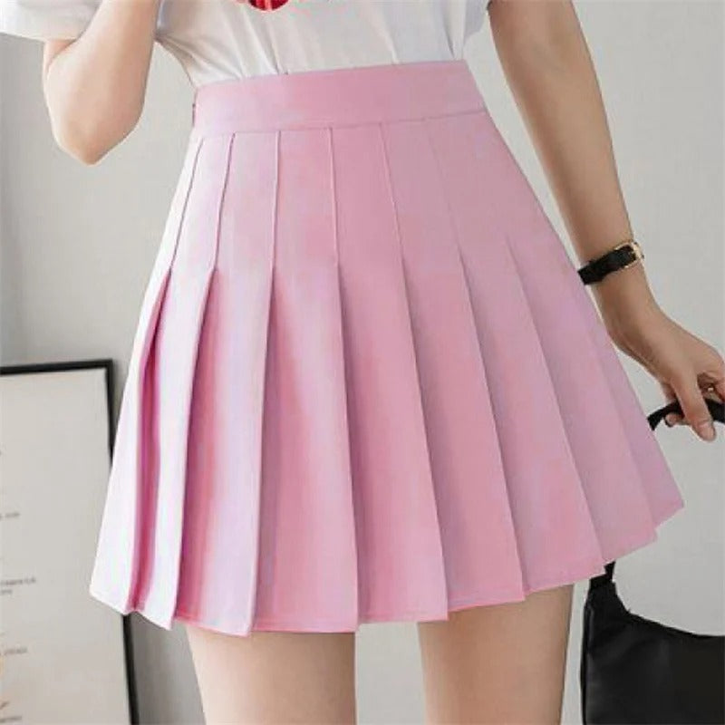 Women's skirt with high waist and pleat