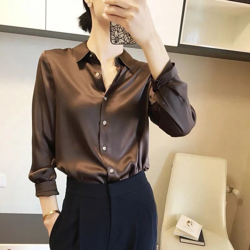 Seidenbluse mit Knopfleiste für Damen