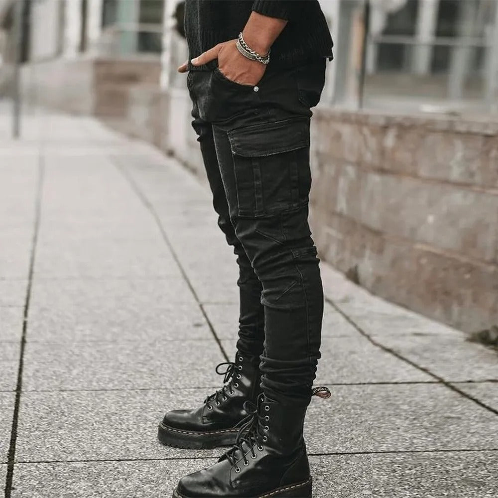 Elastische Mehrtaschenjeans für Männer