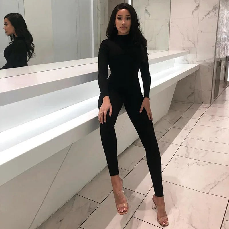 Langärmliger Stretch-Overall für Damen