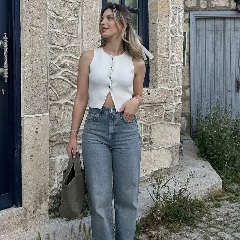 Kurz geschnittene Strickjacke für Damen