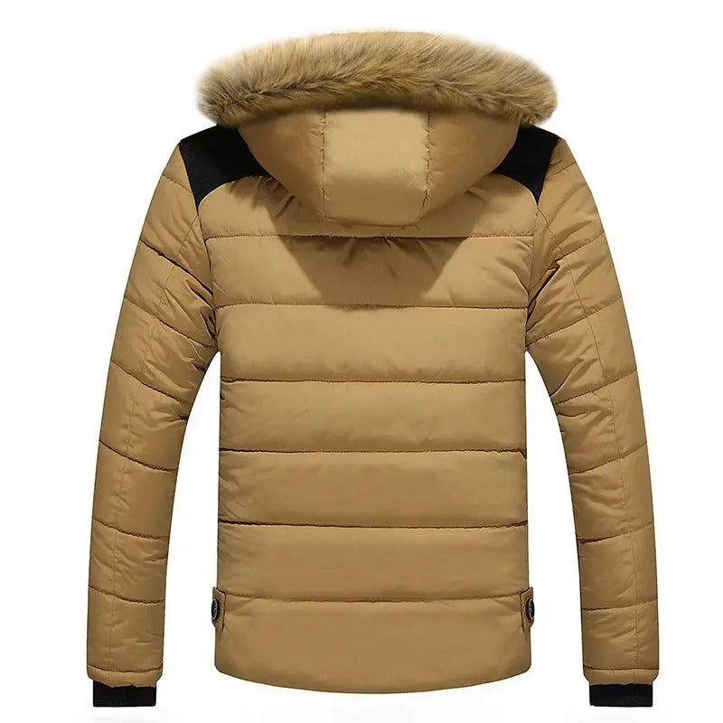 Herren-Parka aus Fleece-Daunen-Baumwolle
