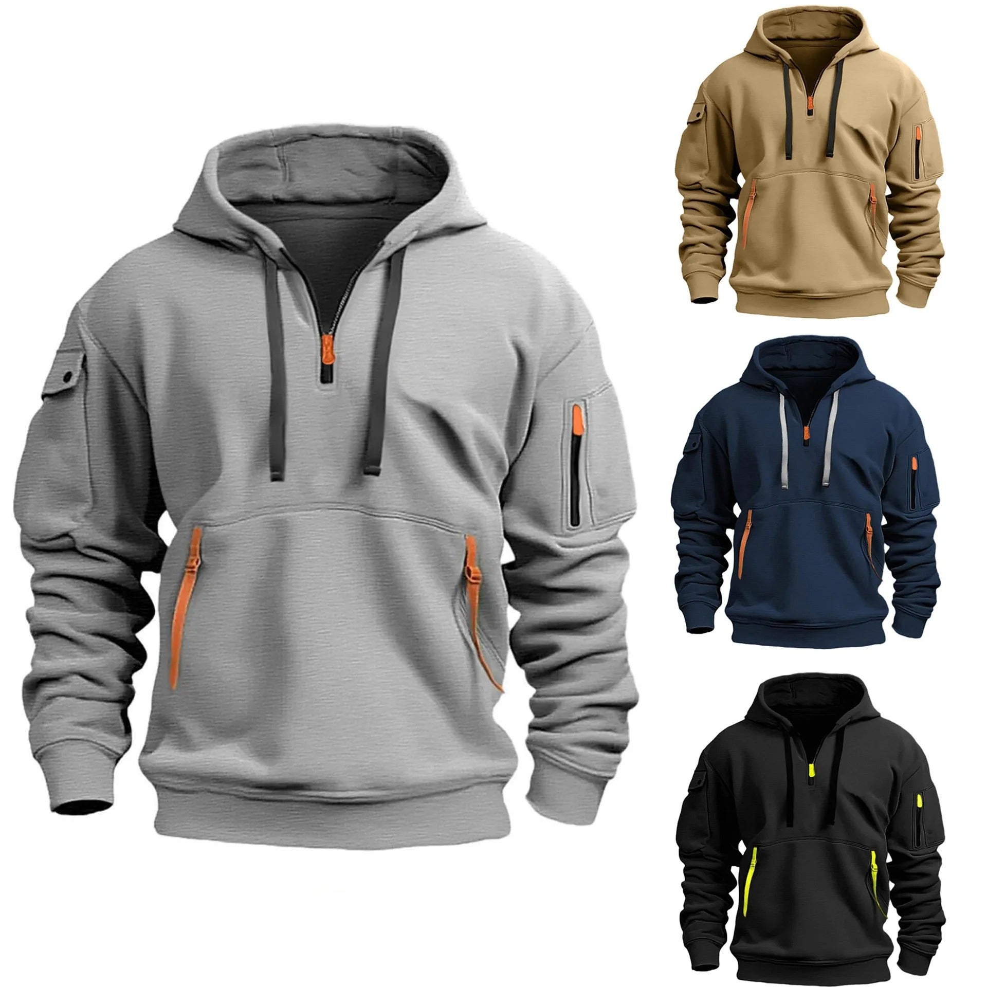 Herren-Kapuzensweatshirt mit mehreren Taschen
