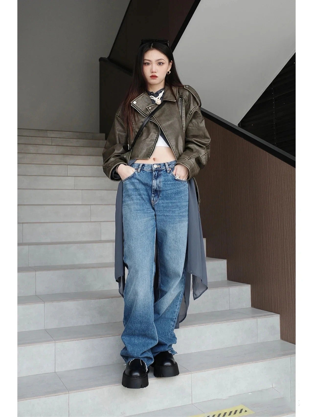 Vintage Leder Damenjacke