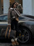 Lederjacke mit Revers für Frauen