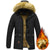 Herrenjacke mit fleecegefüttertem Pelzkragen