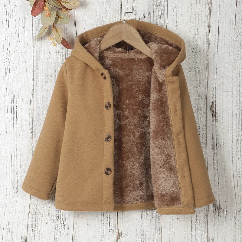 Dicker Fleece-Wintermantel für Mädchen