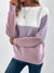 Dreifarbiger Patchwork-Pullover für Frauen