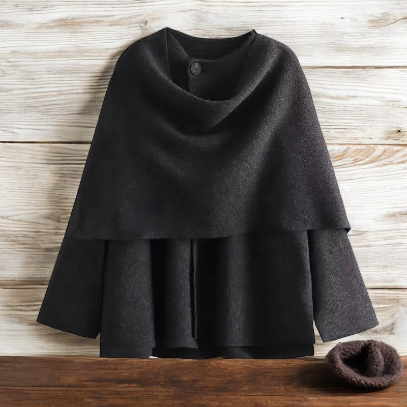 Asymmetrisch wattierte Damenjacke mit langen Ärmeln