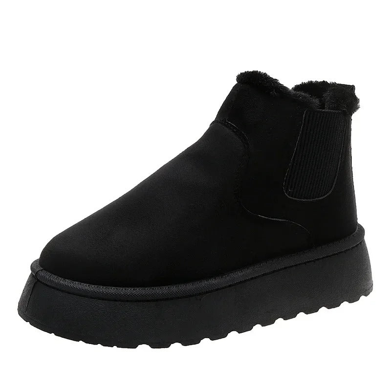 Pelzplüsch-Stiefeletten für Frauen