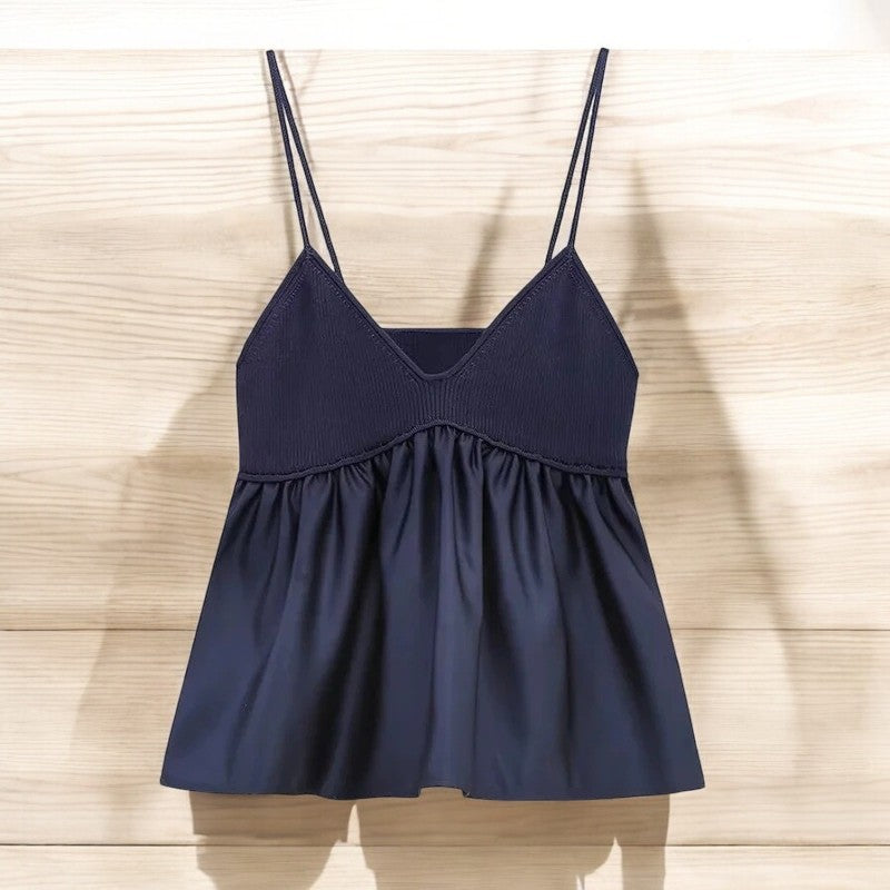 Geplissierte Kielbluse für Damen mit V-Ausschnitt