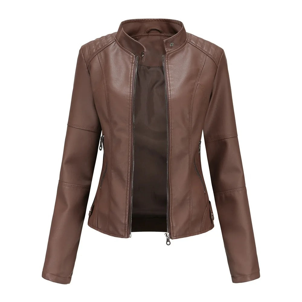 Motorrad-Lederjacke für Frauen