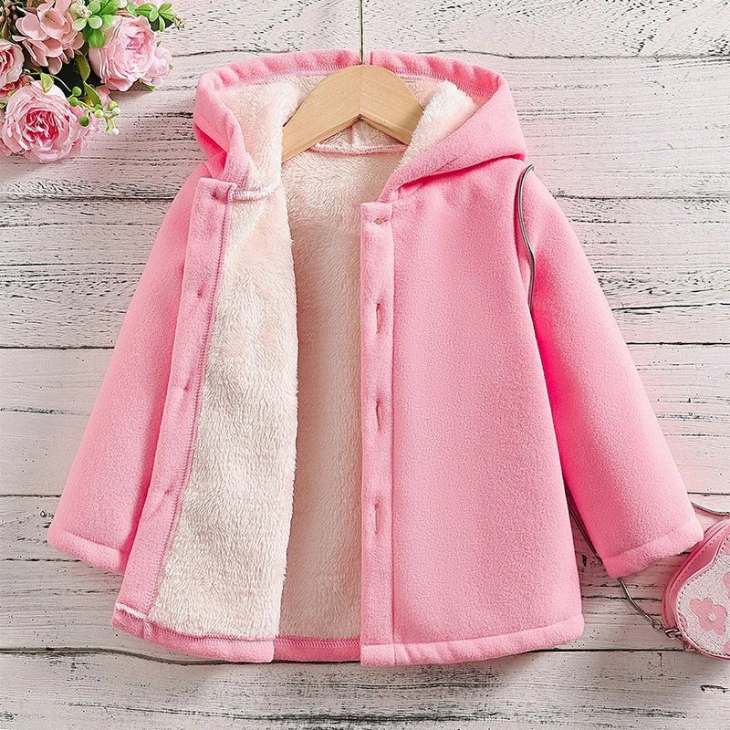 Dicker Fleece-Wintermantel für Mädchen