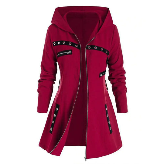 Lange Damen-Kapuzenpullover mit Kapuze