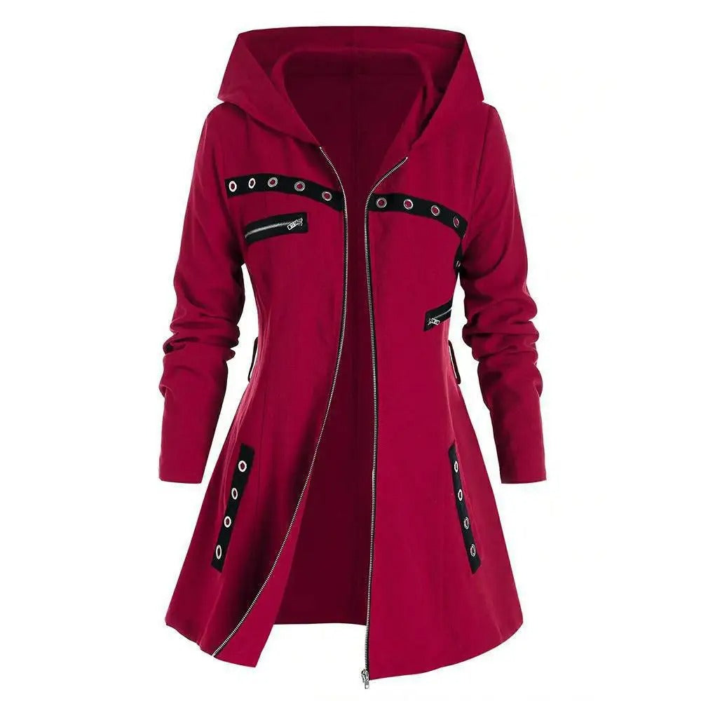 Lange Damen-Kapuzenpullover mit Kapuze