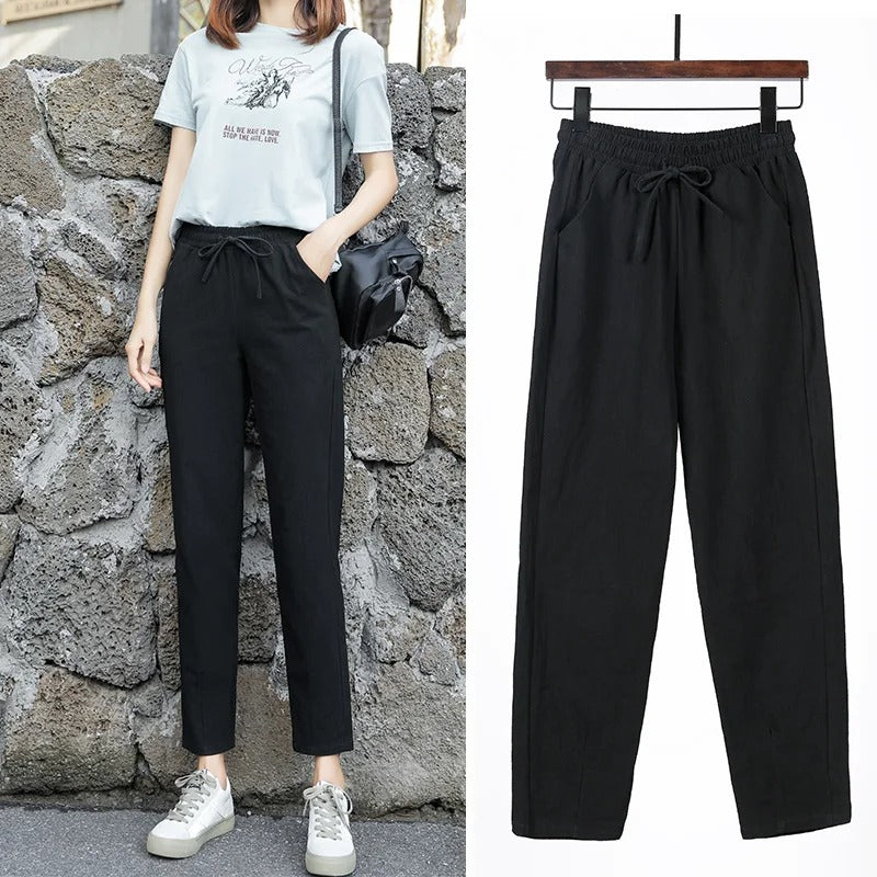 Haremshose mit elastischer Taille für Frauen