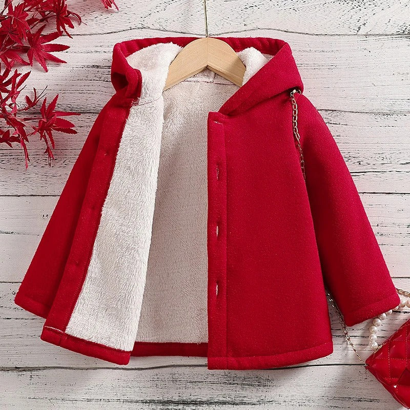 Dicker Fleece-Wintermantel für Mädchen