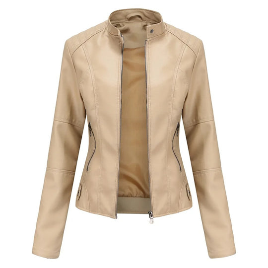 Motorrad-Lederjacke für Frauen